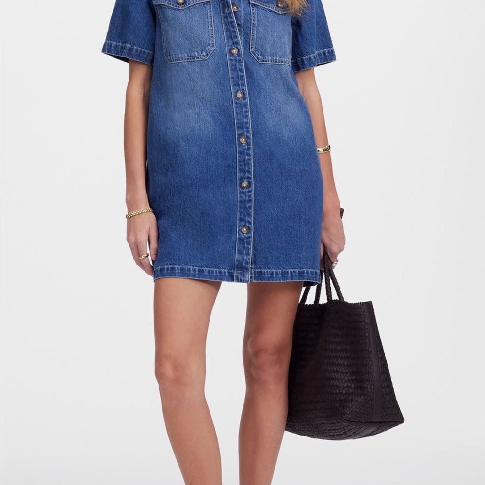 Madewell Boxy Short Sleeve Denim Dress
